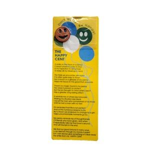Vintage 90s Happy Cent Bookmark Smi1e face 1995 Lincoln Penny, 1985 Inspirations